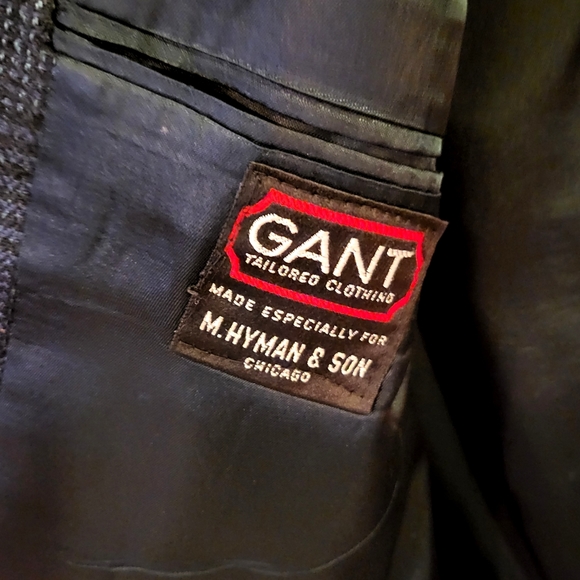 Gant Tailored Clothing - NWOT 100% Pure Wool Men's Gray Plaid Suit Jacket - Picture 4 of 6